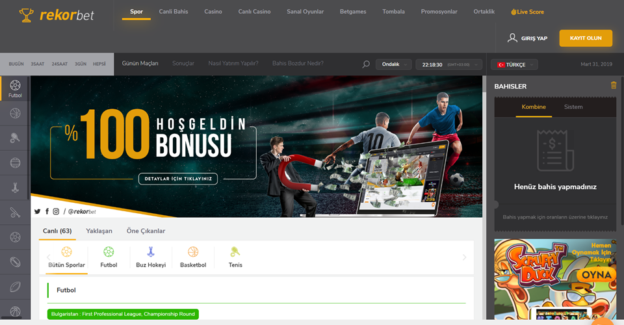 Rekorbet giriş adresi